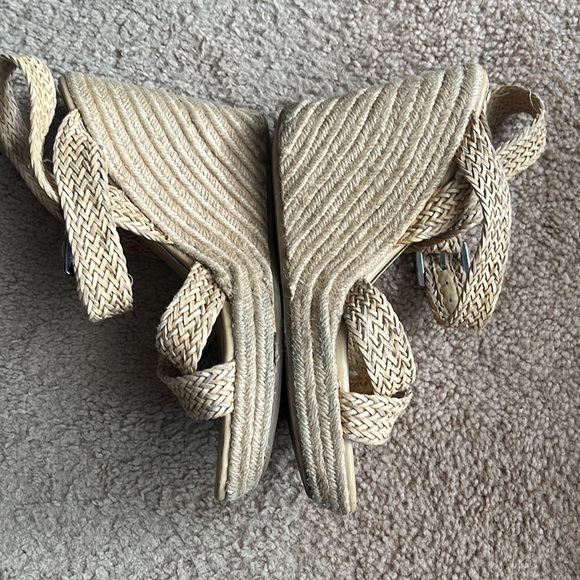 Natural beige Dolce Vita strappy twine sandal wedges - Picture 7 of 13